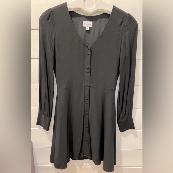 Black Button-Front Mini Dress – Frank And Oak – XS - Picture 1 of 11